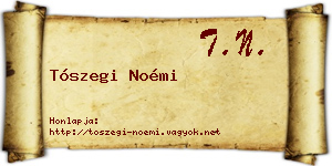 Tószegi Noémi névjegykártya