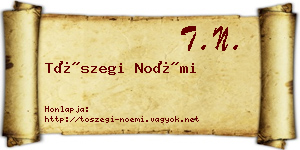 Tószegi Noémi névjegykártya